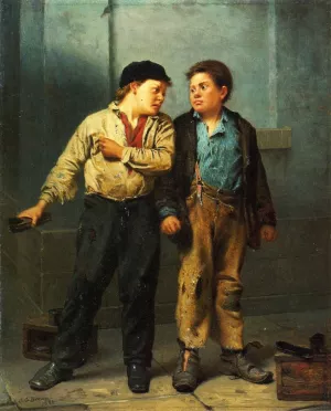 The Quarrel by John George Brown Oil Painting