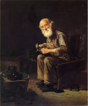 The Village Cobbler painting by John George Brown