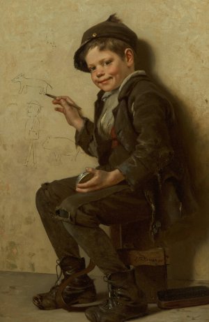 The Young Artist by John George Brown Oil Painting