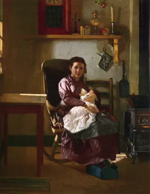 The Young Mother by John George Brown - Oil Painting Reproduction