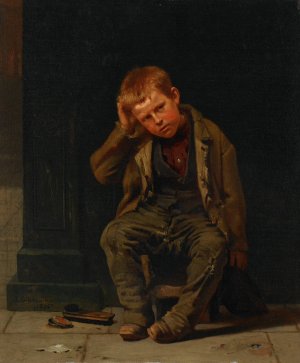 This Corner Don't Pay by John George Brown Oil Painting