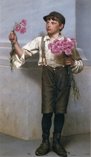 Three for Five by John George Brown Oil Painting