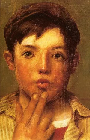 Urchin Head of Boy by John George Brown Oil Painting