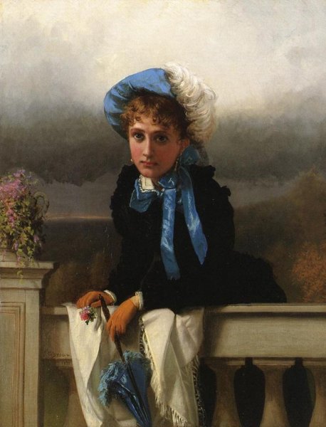 Main Product Photo of Waiting for Her Suiter Painting by John George Brown