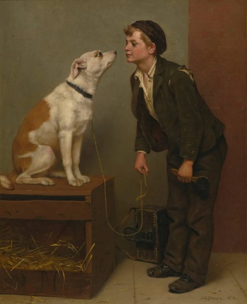 Who Do You Love  by John George Brown - Hand-Painted Oil Painting Reproduction