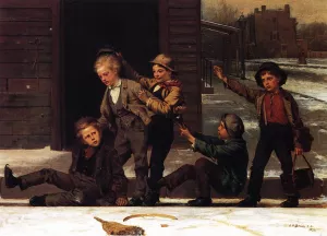 Winter Sports in the Gutter Oil painting by John George Brown