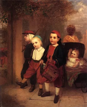 Young Recruits by John George Brown - Oil Painting Reproduction