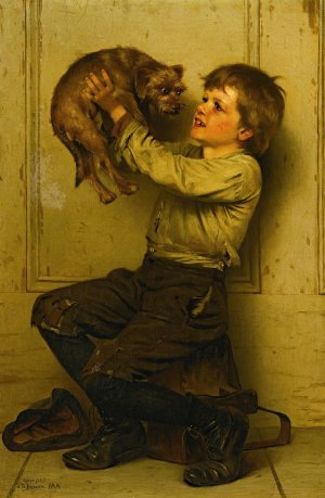 You're A Beauty by John George Brown Oil Painting