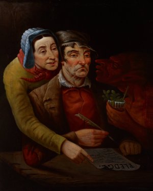 The Temperance Pledge by John Gibson Dunn Oil Painting