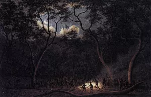 A Corroboree in Van Diemen's Land by John Glover Oil Painting