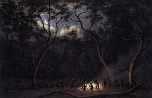 A Corroboree in Van Diemen's Land Oil painting by John Glover