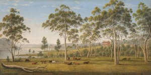Mr Robinson's House on the Derwent, Van Diemen's Land by John Glover Oil Painting