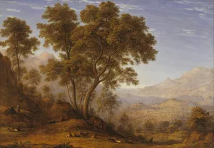 My last view of Italy, looking from the alps over Suza by John Glover Oil Painting
