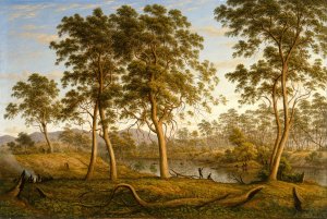 Natives on the Ouse River, Van Diemen's Land by John Glover Oil Painting