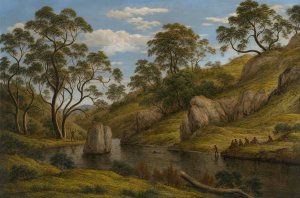 The bath of Diana, Van Diemen's Land by John Glover Oil Painting