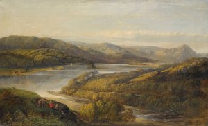 View Of Grasmere Lake, From Loughrigg Fell, Cumbria by John Glover Oil Painting