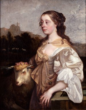A Lady As A Shepherdess Oil painting by John Greenhill