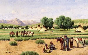 Chief's Pow Wow by John Hauser Oil Painting
