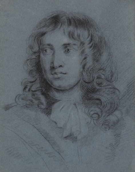 Main Product Photo of The miniature painter Thomas Flatman, as a young man with long ringlets and a scarf tied in a bow around his neck  Painting by John Hayls