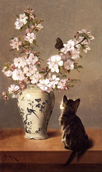The Butterfly by John Henry Dolph - Hand-Painted Oil Painting Reproduction