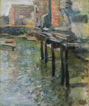Deserted Wharf by John Henry Twachtman Oil Painting