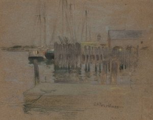 Gloucester Harbor by John Henry Twachtman Oil Painting
