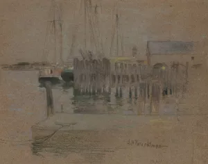 Gloucester Harbor by John Henry Twachtman Oil Painting