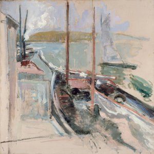 Harbor Scene by John Henry Twachtman Oil Painting