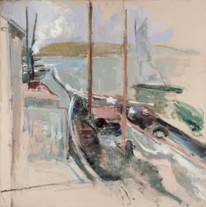 Harbor Scene by John Henry Twachtman Oil Painting