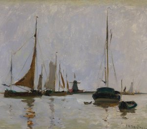 Quiet Harbor, Holland by John Henry Twachtman Oil Painting
