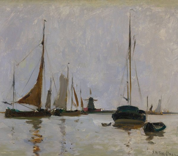 Main Product Photo of Quiet Harbor, Holland  Painting by John Henry Twachtman