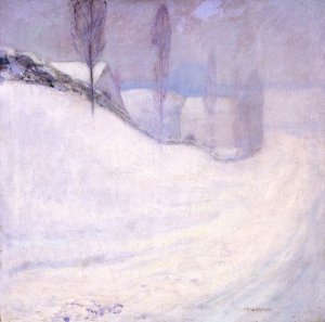 Round Hill Road by John Henry Twachtman Oil Painting