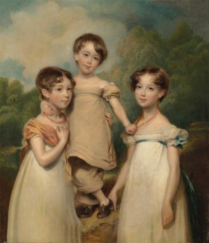 Portrait of the Hughes-Hallett children by John Hoppner Oil Painting