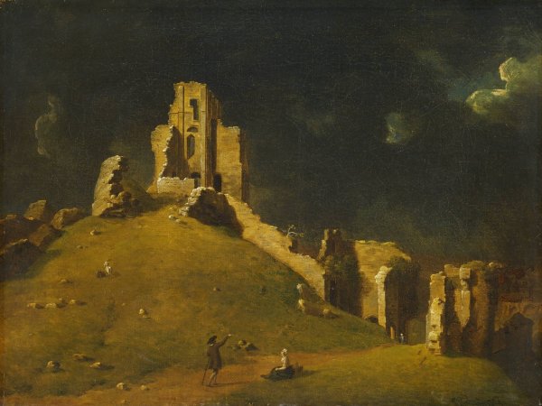 Corfe Castle, Dorset  by John Inigo Richards - Hand-Painted Oil Painting Reproduction