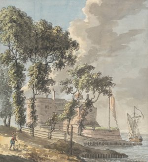 Cowes Castle, Isle of Wight by John Inigo Richards Oil Painting