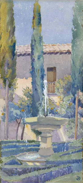 The Patio by John Ireland Howe Downes Oil Painting