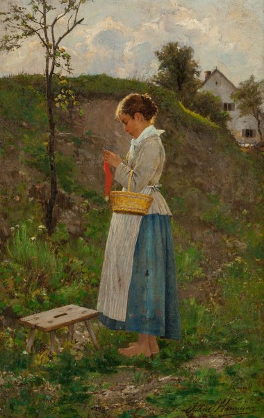 Main Product Photo of The Village Barefoot  Painting by John J. Hammer