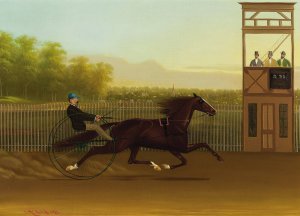 Trotting Horse Time 2.25 Oil painting by John J. Mcauliffe