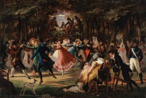 Bal public by John James Chalon Oil Painting