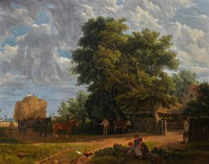 The Haywain by John James Chalon Oil Painting