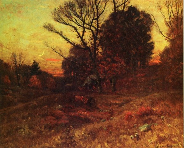 Main Product Photo of Fall at Dusk, Forest Interior Painting by John Joseph Enneking