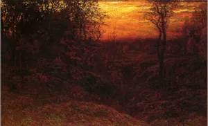 Landscape at Sunset by John Joseph Enneking - Oil Painting Reproduction