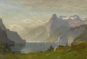 Morning, Lake Lucerne by John Joseph Enneking Oil Painting