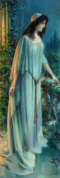 Overlooking the Garden by John Knowles Hare Oil Painting