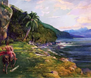 A Bridle Path in Tahiti also known as Bridle Path, Tahiti by John La Farge - Oil Painting Reproduction