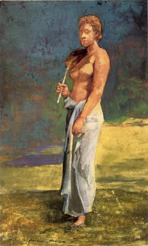 A Samoan Lady by John La Farge Oil Painting