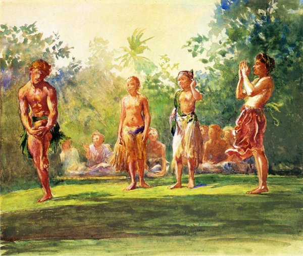Main Product Photo of Another Standing Dance also known as Dance of the Very Young Girls Painting by John La Farge