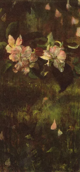 Apple Blossoms by John La Farge Oil Painting