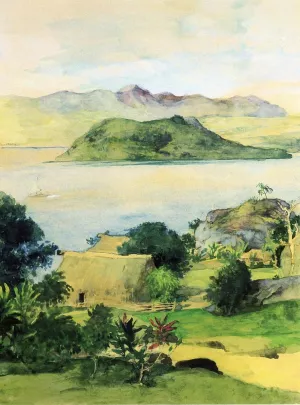 At Naiserelangi from Ratu Jonii Mandraiwiwi's Yavu, July 14th, 1891 by John La Farge Oil Painting