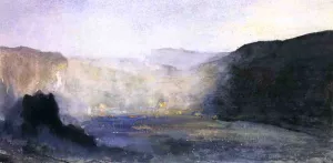 Crater of Kilauea, Sunrise Oil painting by John La Farge